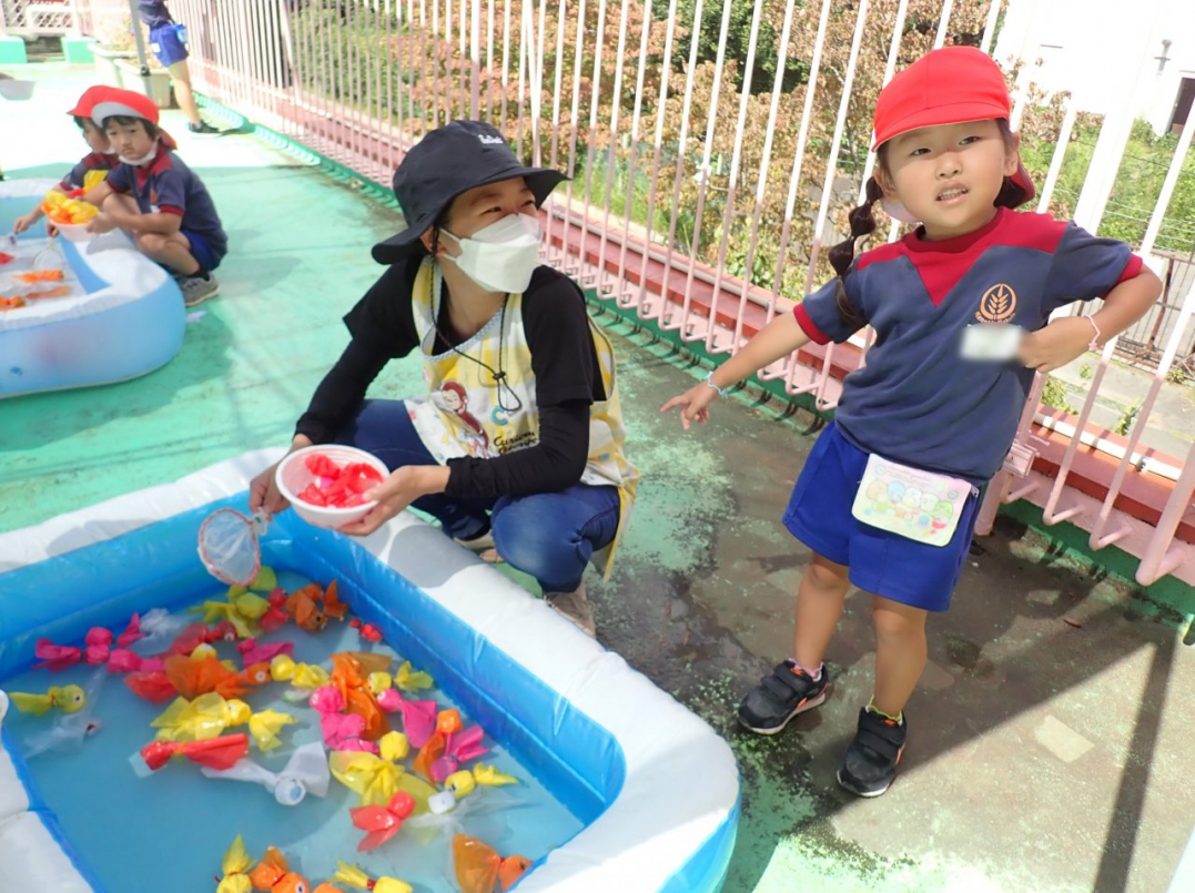 かわいい金魚もひばり組のお手製です