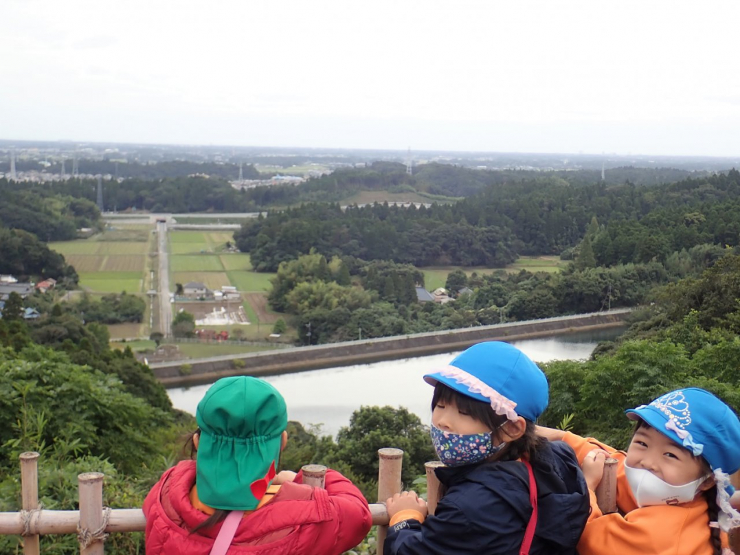 高い展望台から遠くまで見えるね